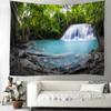 Forest Waterfall Print Pattern Tapestry Wall Hanging Kawaii Dormitory Home Bedroom Room Decorative Tapestry