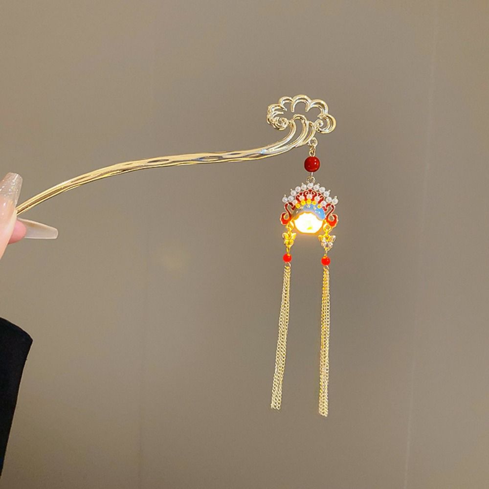 

Luminescent Glowing Lantern Hairpin Pearl Butterfly Hairpin Hair Sticks for Long Hair style 4