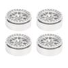 Aluminum Alloy RC Car Wheel Hub 2.2 Inch RC Beadlock Wheels Rims for 110 Remote Control Car Silver