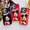3D Stereo Mickey Minnie Phone Case for Apple 15Pro Silicone