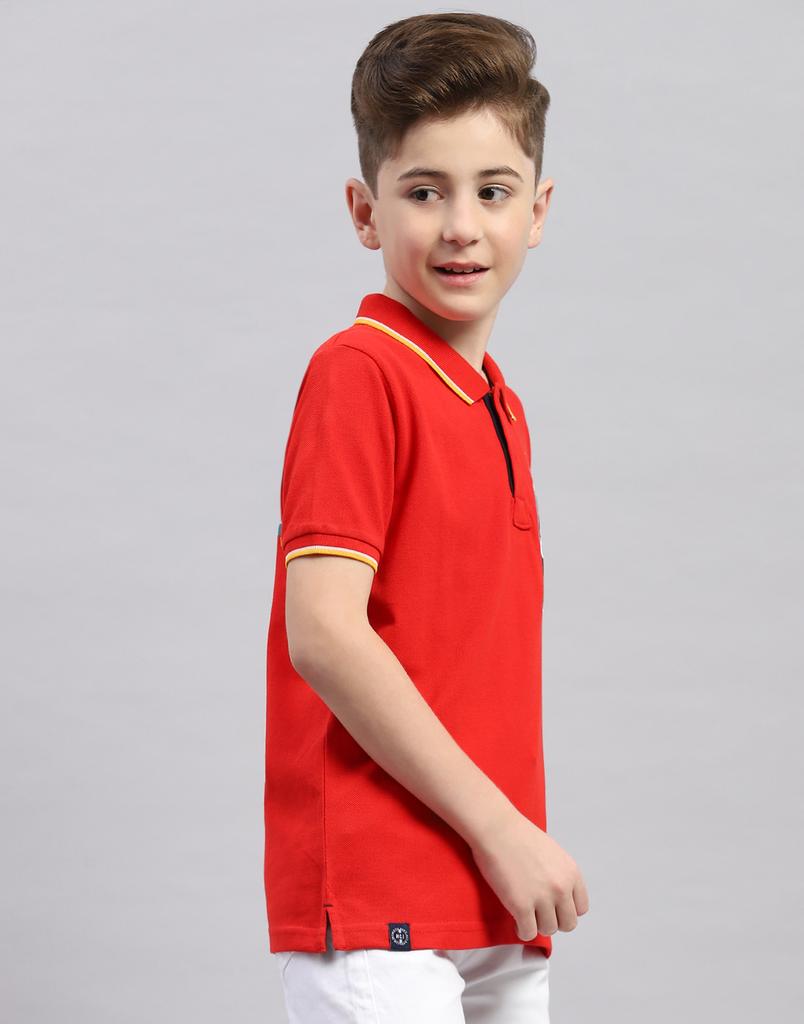 Monte Carlo Boys Printed Collar Neck Pure Cotton T-Shirt
