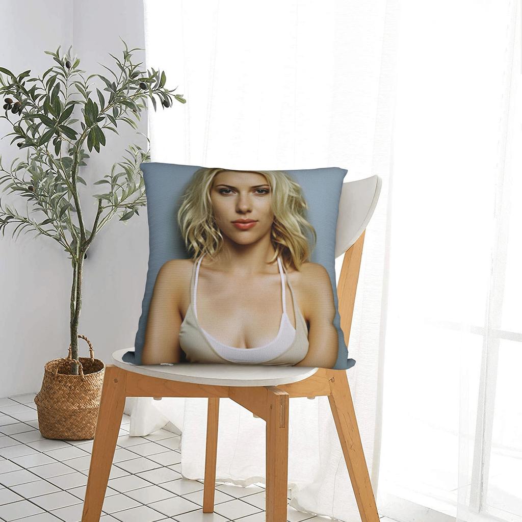 Scarletts Johanssons Pillow Case American Actor Print Pillow Cover For Living Room Bed Chair Vintage Pillowcases