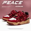 Fashion Men Shoes Spring New Design Wine Red Skateboard Shoes Fashion Trendy Casual Sneakers Lace Up Platform Vulcanized Shoes 2025