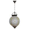 big size spherical shaped glass pendant/hanging lamp for living & home decoration turkish lamp (Multicolour, bulb not included); Made in India