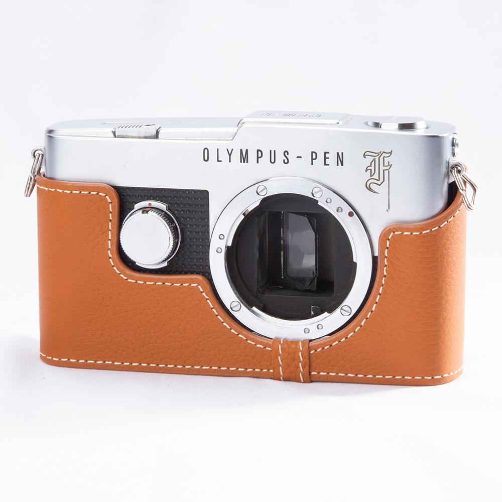 

Leather Camera Bag For OLYMPUS PEN-F Case Handmade Genuine Real Leather Camera Half Case Bag Cover Photography Accessories For OLYMPUS PEN-F