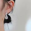 Light luxury and fashionable new geometric square slightly inlaid with diamond earrings, beautiful and super fairy temperament noble earrings women