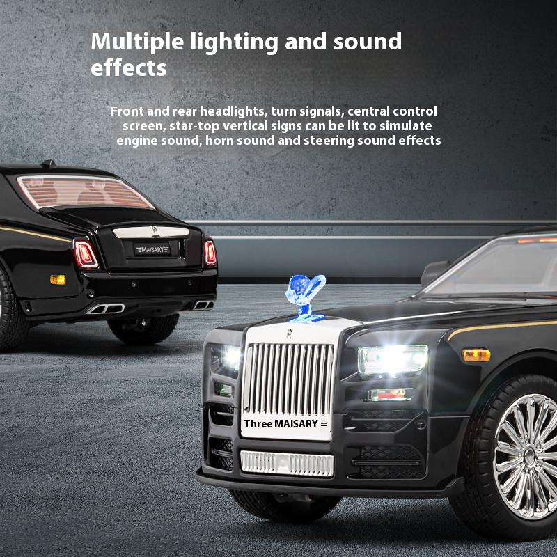 Simulated 1/22 Rolls-Royce Phantom Model Toy, Alloy Die-cast Car Model, Suitable for Boys' Birthday Gifts, Collection Ornaments