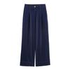2025 Spring Women's Slim-Fit Color-Block Denim Jacket and Wide-Leg Pants Set