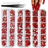 Halloween Nail Art Ornaments 12-grid/box Mixed Diamond with Tweezers Point Drill Pen