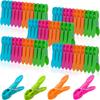 24/48/60Pcs Clothes Pegs Set for Washing Line Plastic Clothes Clip Kit Nonslip Windproof Clothes Clip for Underwear Socks Towels