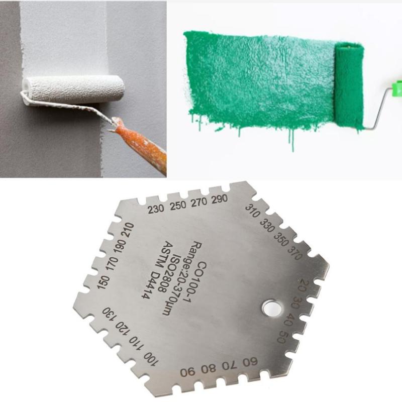 CO100-1 20-370um Miernik grubości mokrej warstwy Wysoka dokładność Stal nierdzewna Sześciokątny miernik grubości mokrej warstwy