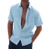Herenoverhemd in effen kleur met kraag, casual gebreid, slim-fit model, korte mouwen