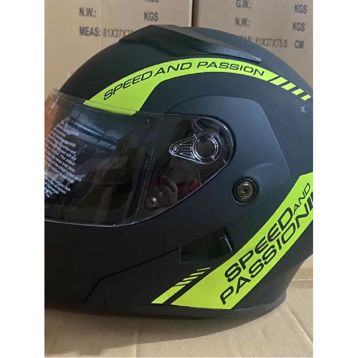 Helmet Personalized Full-face Helmet for Men and Women, Electric Motorcycle Flip-up Helmet with Dual Visors, Motorcycle Racing Helmet, Safety Helmet