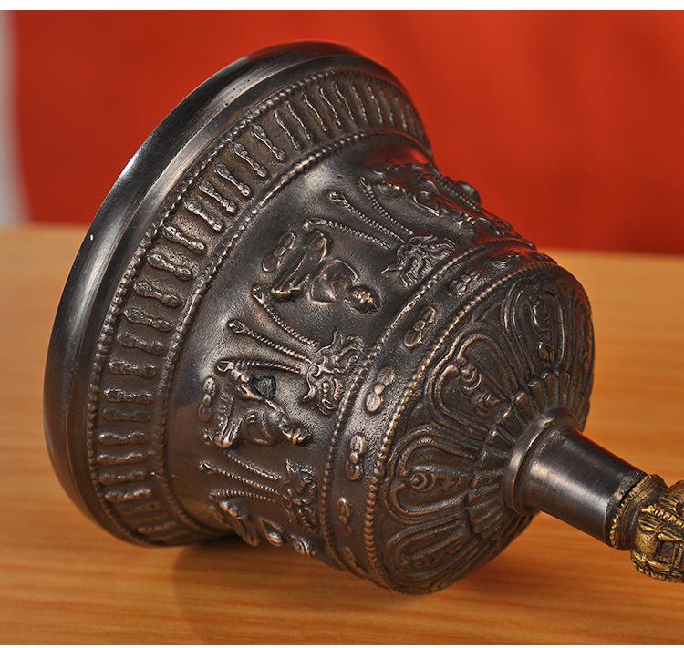 Nepal Vajra Bell & Dorje Tingsha: Bronze Practice Bell for Tibetan Buddhism Altar