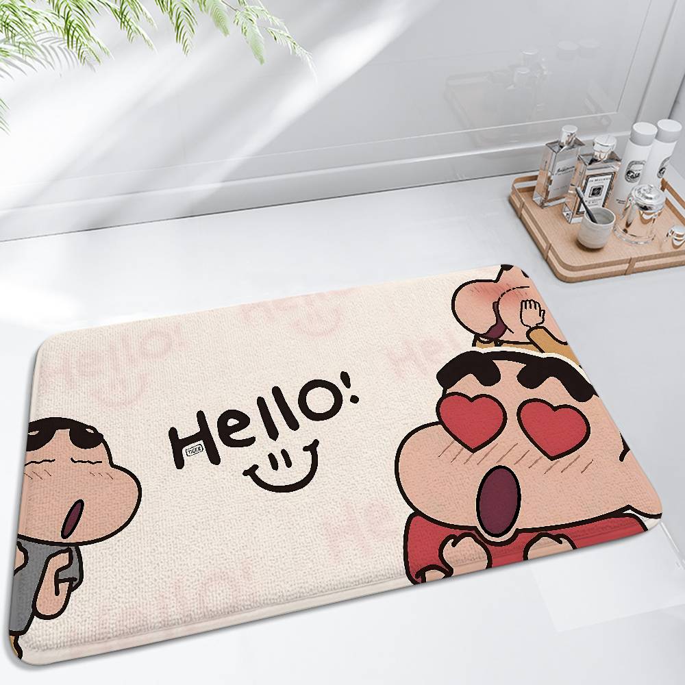 Anime C-Crayon S-Shin-Chan Floor Mat Bathroom Absorbent Mat Simple Door Dirt-resistant Mat Home Kitchen Mat Foot Mat Entry Mat