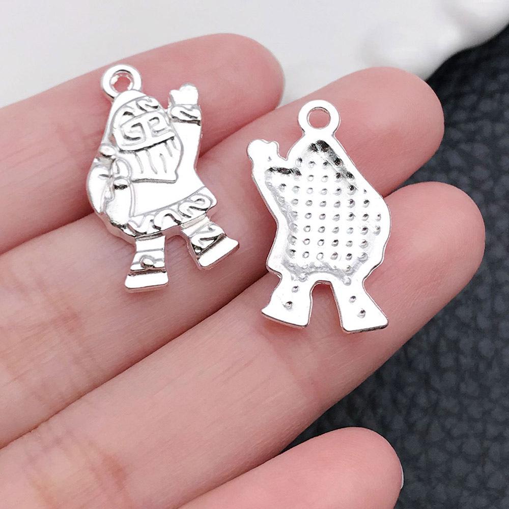 20-Piece Christmas Themed Bracelets: Silver Snowman, Santa Claus, Snowflake Pendants & Beads