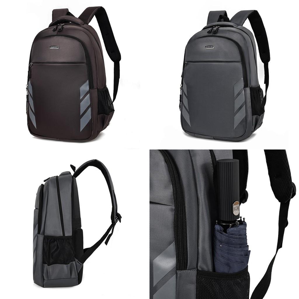 Oxford Cloth Large Capacity Backpack For Men And Women With Striped Pattern For Travel And School