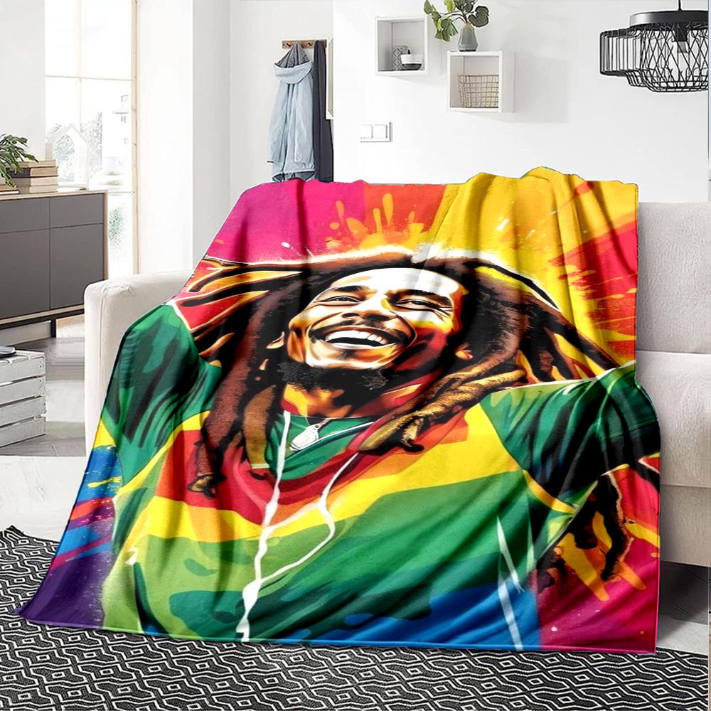 Bob Marley Blanket Soft Warm Cozy Great for Bed Couch Office Chair for All Seasons Modern Perfect Gift for Relatives and Friends