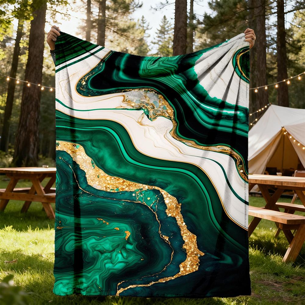 1pc Abstract Art Fluid Dynamics Flannel Blanket, Comfortable and Warm Blanket, for Camping Sofa Bed and Couch Office030