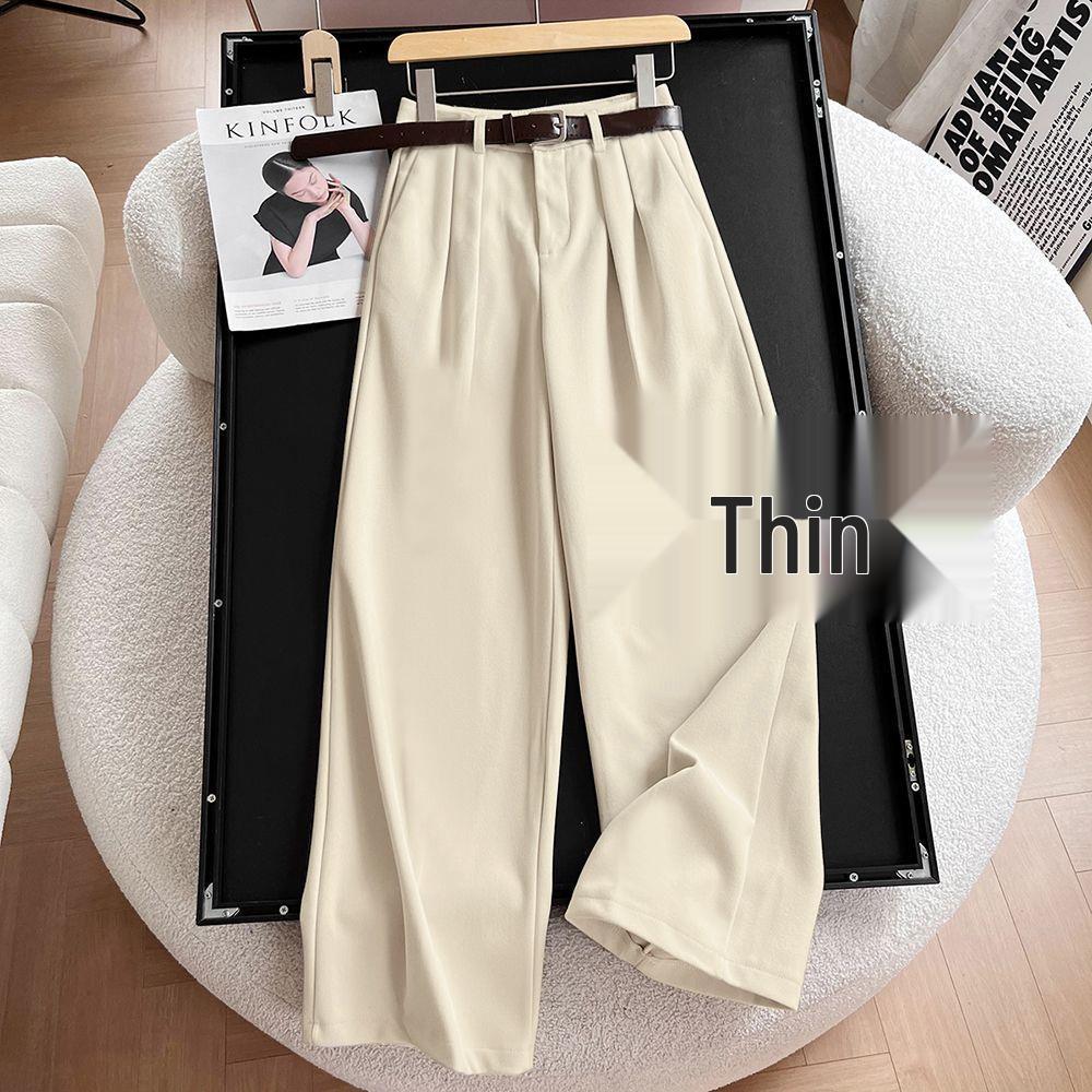 

Women s High Waist Black Wide Leg Pants - Slimming, Loose, Casual Trousers for Spring/Autumn M, 95-104 jin