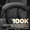 Gaming Chair Fabric Office Chair, Massage Gaming Chair with Headrest, Ergonomic Racing Gaming Seat with Footrest (dark grey)
