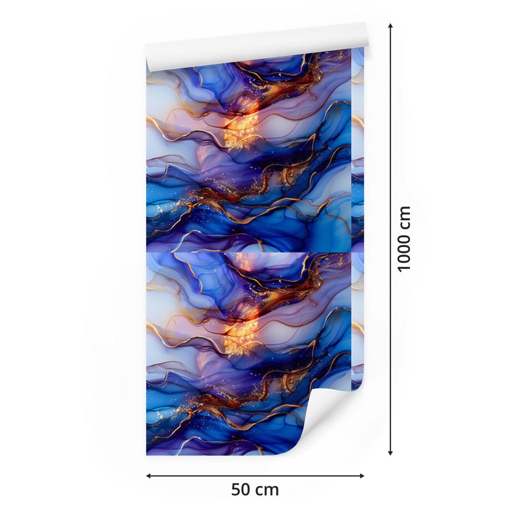Wallpaper Ink blue, navy blue, purple and azure 50x1000