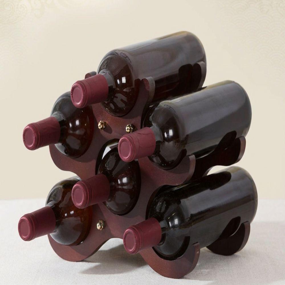 Wooden Wine Holder Stand Freestanding Design Bottle Wine Rack Wine Storage Rack Bar Countertop