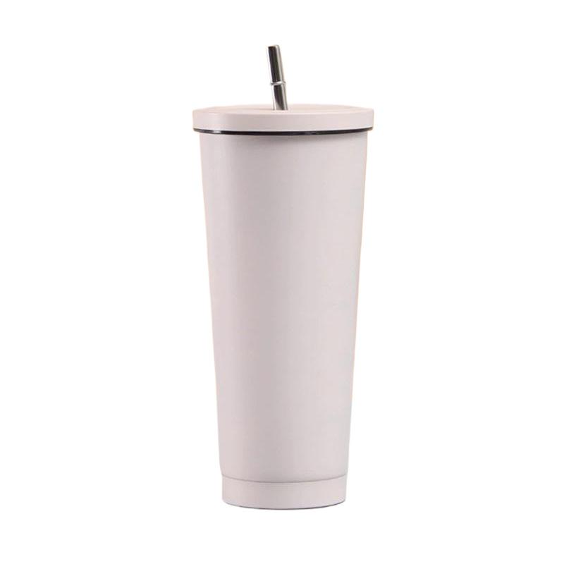 1Pc 500ml Outdoors 750ml In-vehicle Insulated Cup Winter Stainless Steel Coffee Cup Straw