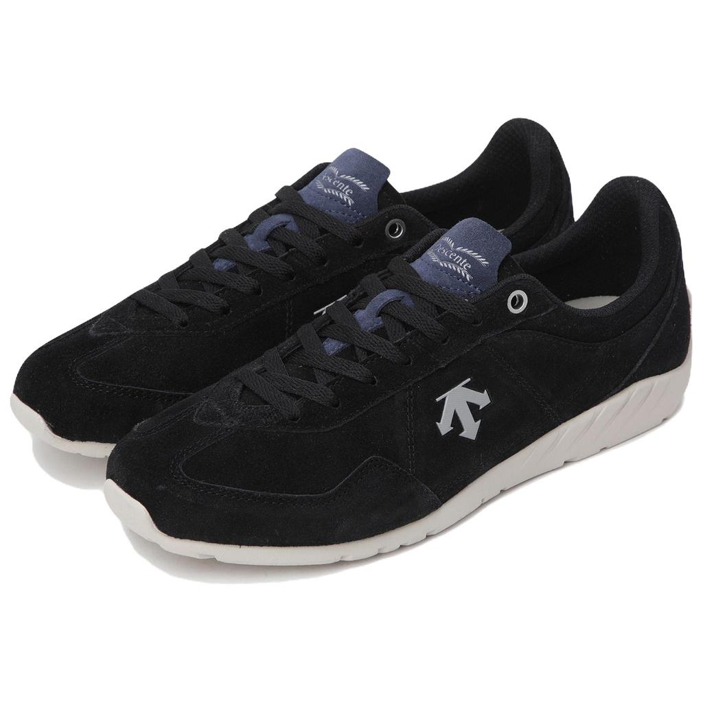 Descente Kinetic Run Comfortable Leather Low-Top Casual Training Long-Distance Commuting Running Shoes Unisex sneakers Black SQ123LSN15-CSSD