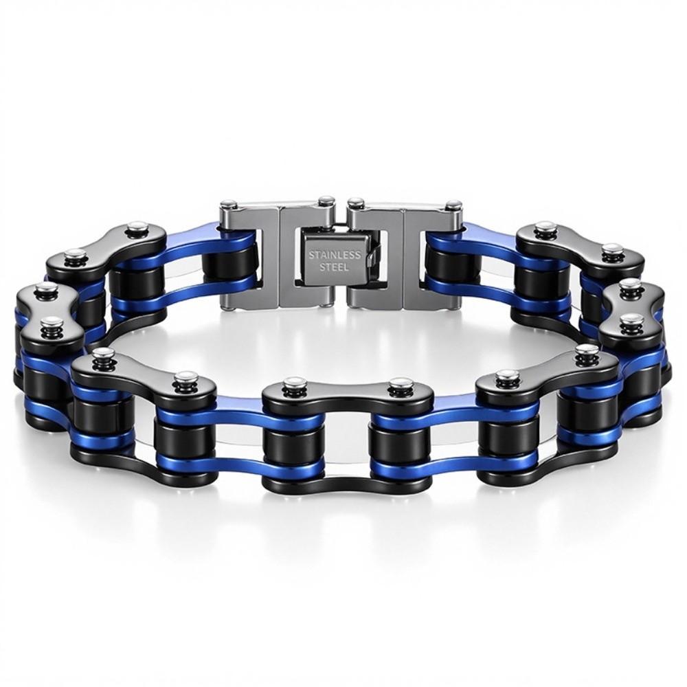 Stainless Steel Bike Chain Design Bracelet Adjustable High Polished Biker Link Chain Bracelet Comfortable To Wear Fashion