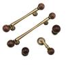 Brass Brass Cabinet Handles Walnut Vintage Design American Retro Knobs Wooden European Style Walnut Knobs Kitchen Cupboard