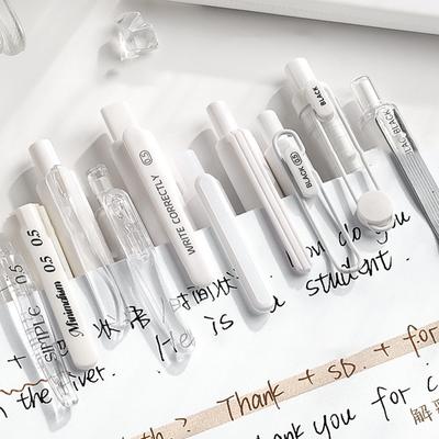 Conjunto de canetas de gel Simplicity Fashion de 5 peças, cor sólida, canetas neutras de secagem rápida, adoráveis, artigos de papelaria para estudantes, material de escritório e escola