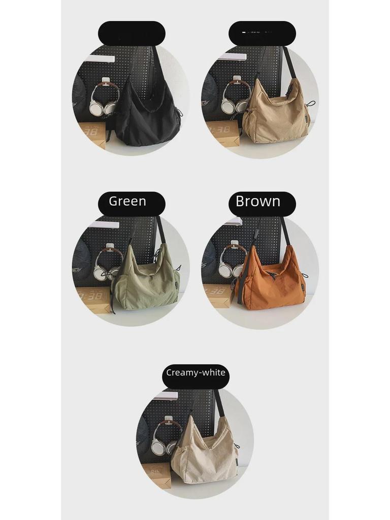 High-Capacity Retro Nylon Shoulder Bag - Unisex Fashionable and Versatile Handbag