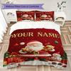 Custom Name Christmas Bears Gifts Bedding,Quilt Set Quilt Cover Pillowcase Home Birthday Gift(1 * Duvet Cover + 2 * Pillowcase, Without Core)_lx