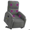 VidaXL Recliner Massage Chair Dark Grey Microfiber Fabric 3204938