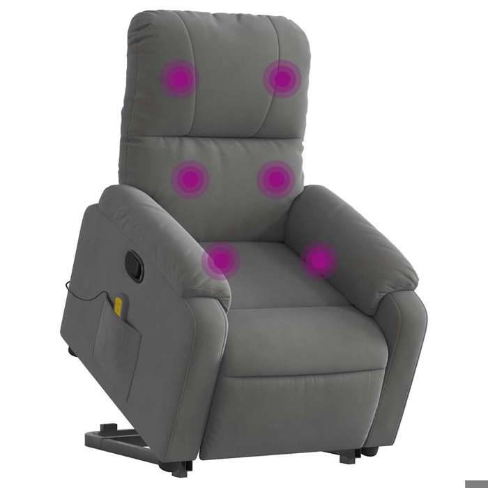 VidaXL Recliner Massage Chair Dark Grey Microfiber Fabric 3204938