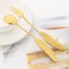 2Pcs Creative Fork Spoon Dinnerware Set 304 Stainless Steel Cutlery Cake Fruit Fork Coffee Ice Cream Stirring Spoon Kitchen Tool