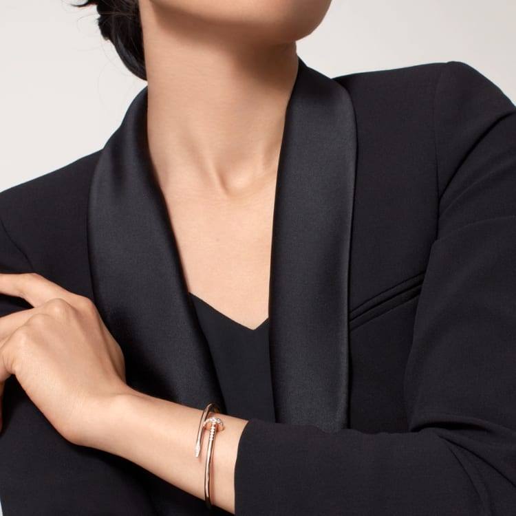 CARTIER JUSTE UN CLOU 18K Gold Bangles Unisex Rose Gold B6048100