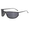 American retro YK futuristic integrated large frame sunglasses metal thin leg rivets windproof sunshade sunglasses