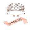 Crystal Letter Crown Birthday Girl Headband Set