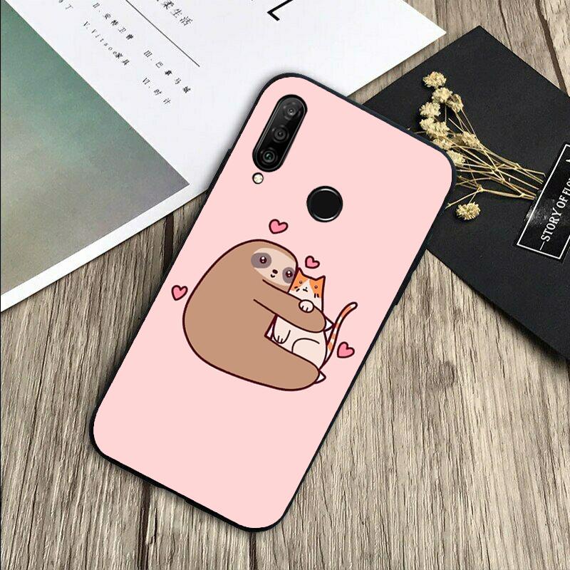 Cute Lovely Cozy Sloth Animal For Huawei Nova 5T 9 10 SE 7i 8i 11i 12i Y73 Y90 Y70 Y72 Y61 Y91 P60 Pro P40 P30 Lite Case