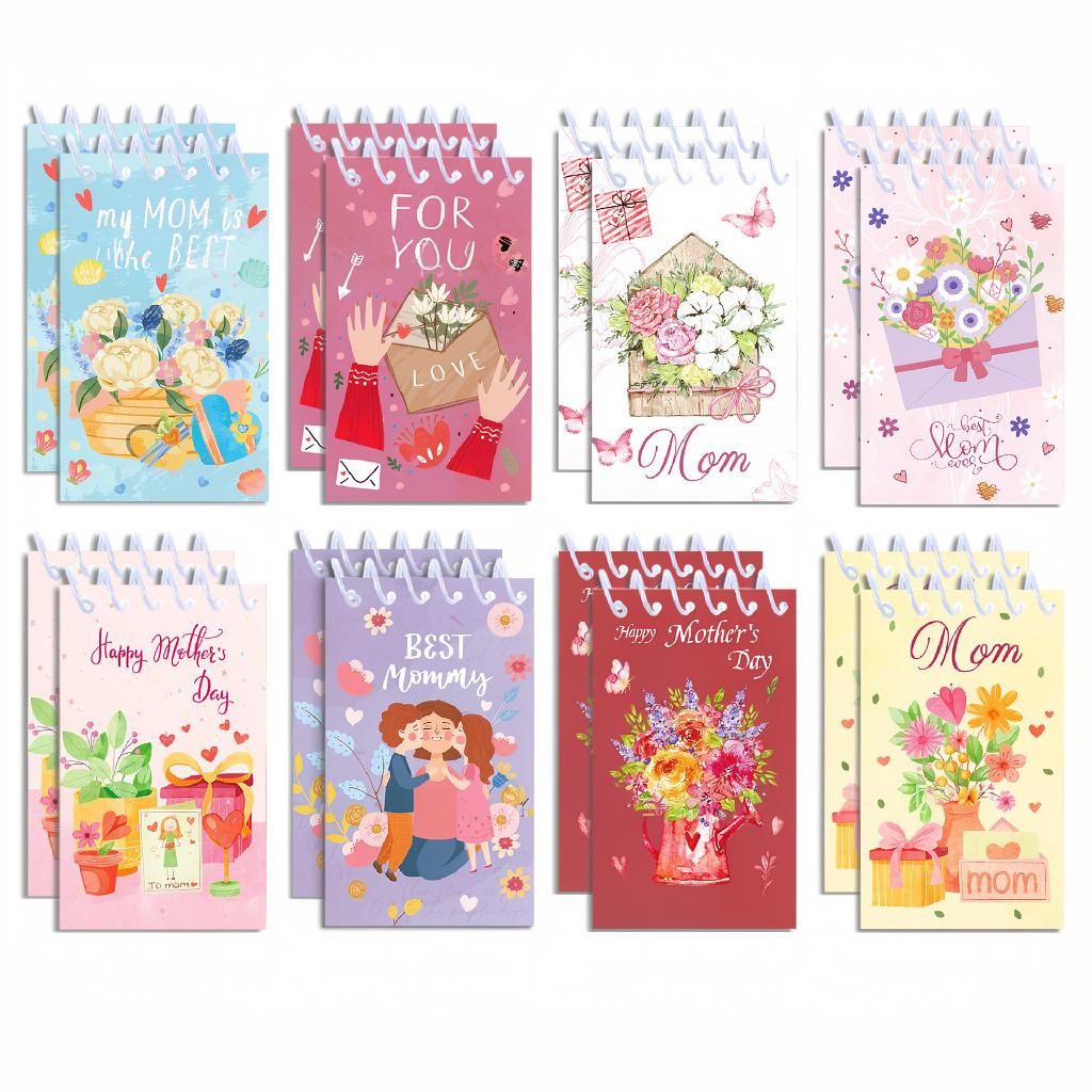 Portable Vertical Flip Journals Tear-Off Notebook 8-Pack Note Books Decorative Mother'S Day Spiral Notebooks Travel Stationery
