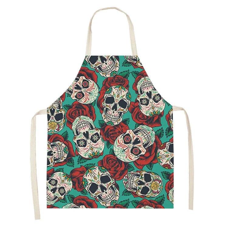 Bytové dekoraceKuchyněPečící doplňkyKuchyňská zástěraDoplňky do kuchyňského nádobí s motivem lebkyZástěry série Flower Skull