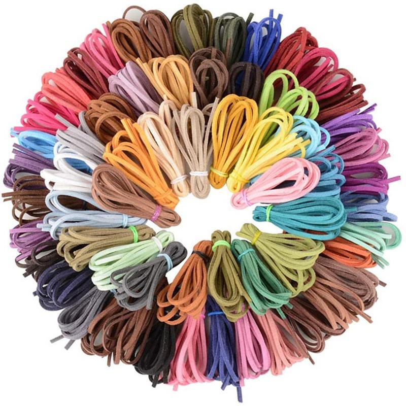 5yards/lot 3 Mm Flat Faux Suede Braided Cord Korean Velvet Leather Handmade Thread String Rope For DIY Jewelry Making Supplies