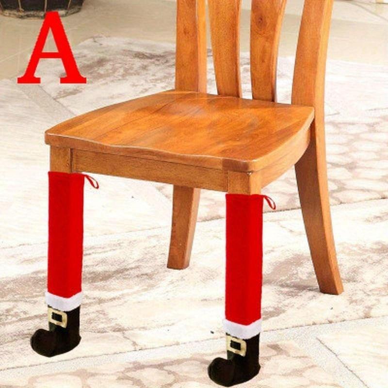 Christmas Decorative Chair Leg Covers Fabric Cartoon Table And Chair Covers Christmas Holiday Party Home Decor Table Leg Covers