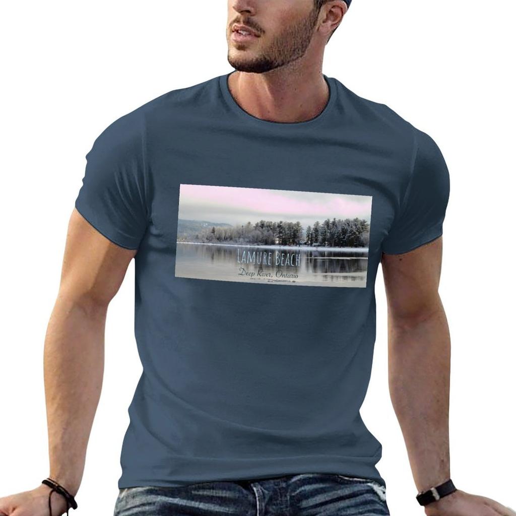 Lamure Beach Deep River Tshirt Christmas Casual Short Sleeve Top