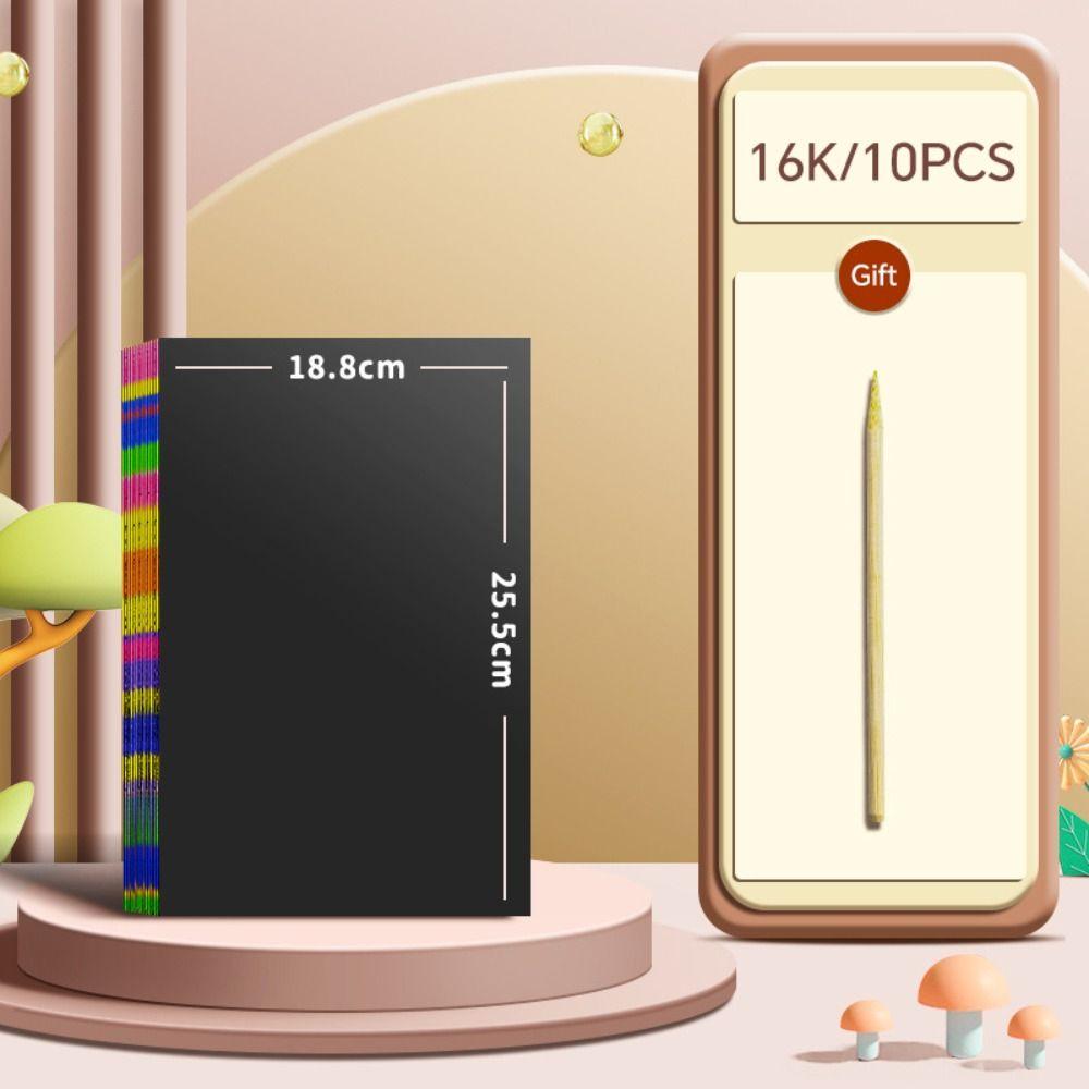 10 SZTUK 4K/8K/16K/32K Papier do scrapbookingu DIY Scena nocna Sztuka Rysowanie Papier Malowanie Scratch Zabawki Dzieci