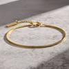 Trendy Square Snake Chain Bracelets Stackable For Women Lady, Stainless Steel Links Wristband Bracelet Adjustable Unisex Jewelry