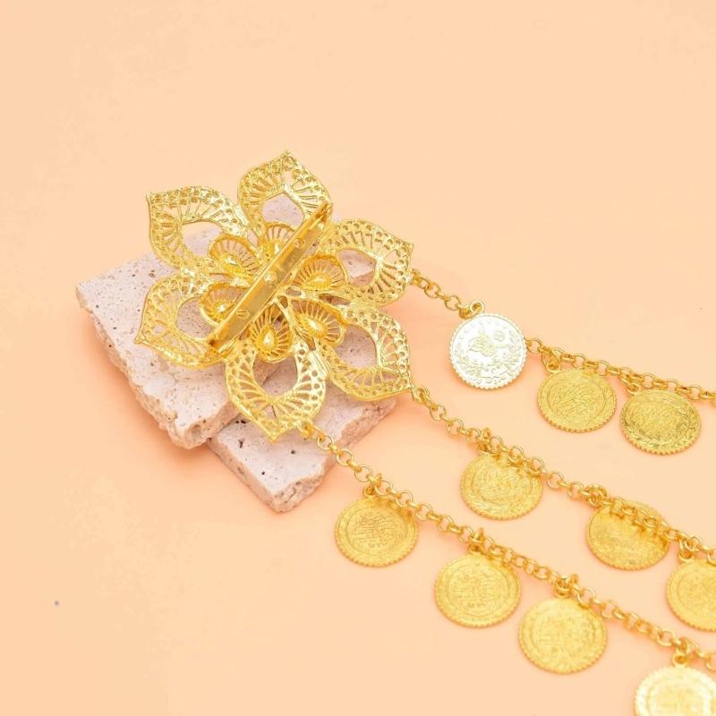 Multi Layer Alloy Coin Tassels Shoulder Chain Necklace Shoulder Accessory for Fashion Forward Women Seeking Unique Style