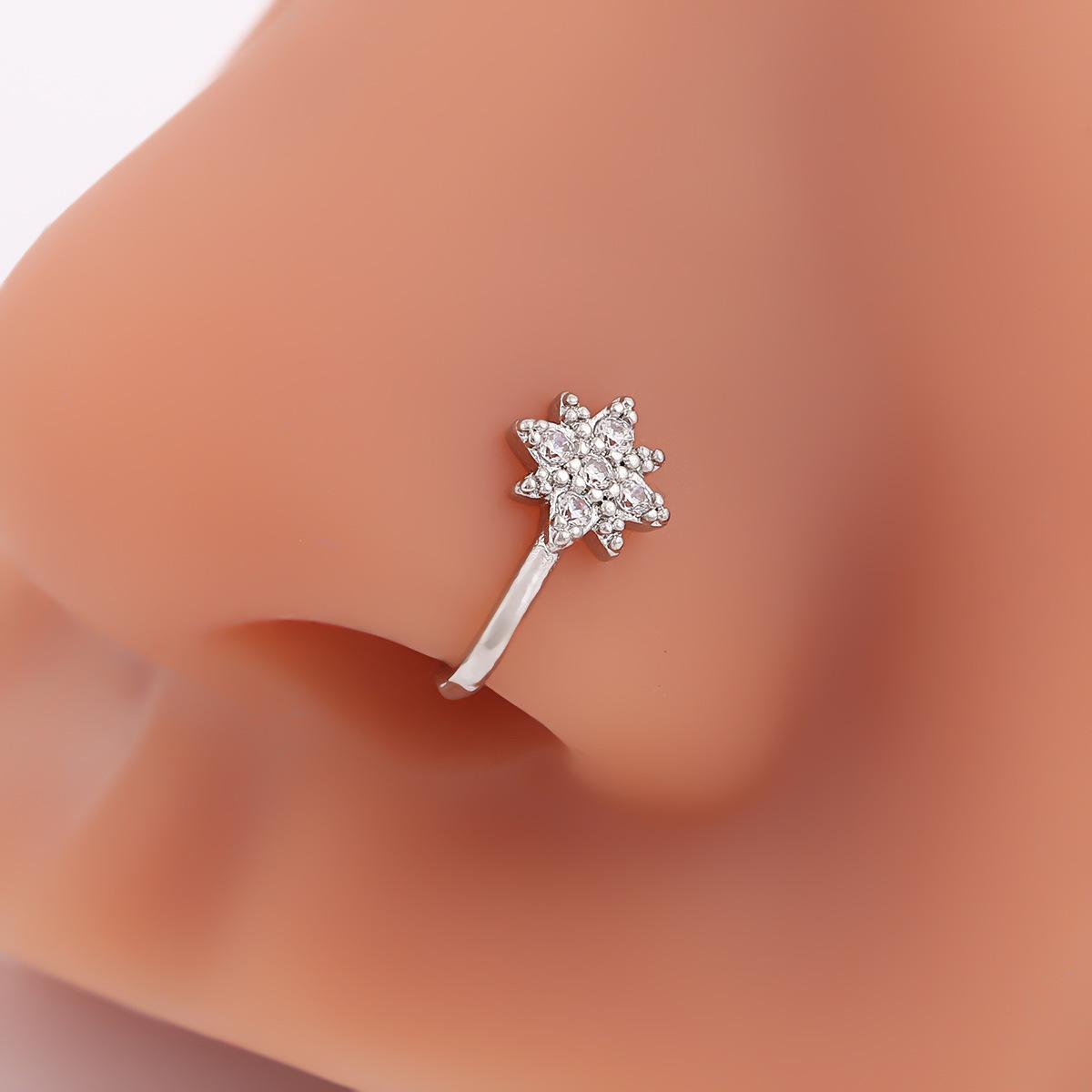 

Personalized And Fashionable Nose Ring, Simple Mango Star U-Shaped Zircon Nose Clip, Trendy Non-Perforated Nose Stud Jewelry